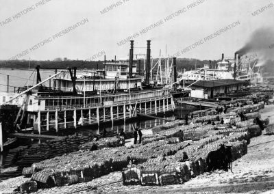 Riverboats, bales of cotton