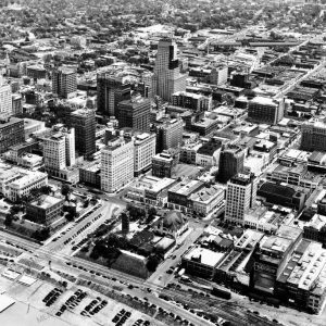 Aerial view of Downtown Memphis and Riverfront