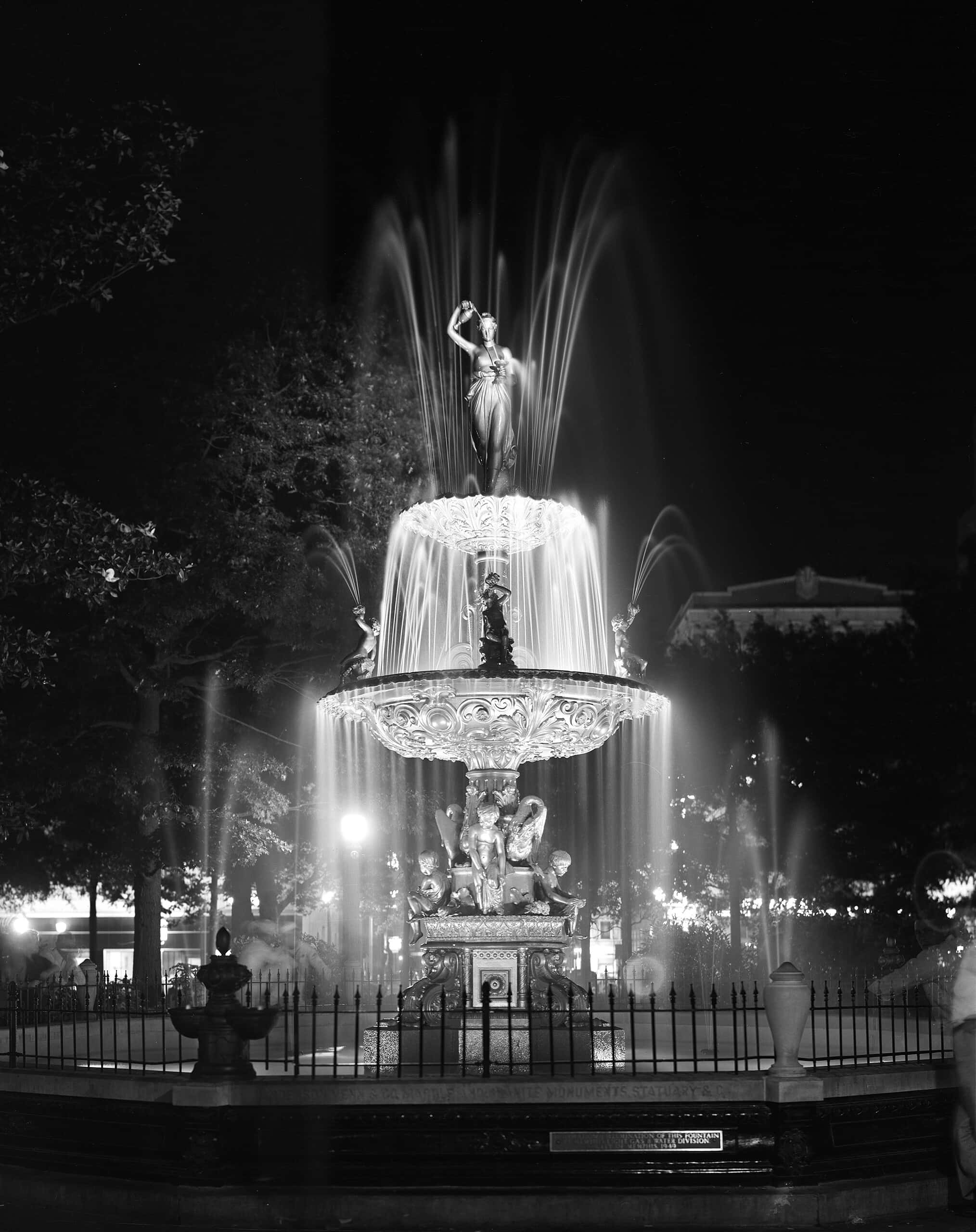Court Square Fountain, Night Shot